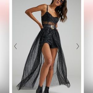 Showpo Sheer Bodice Maxi Dress-Small